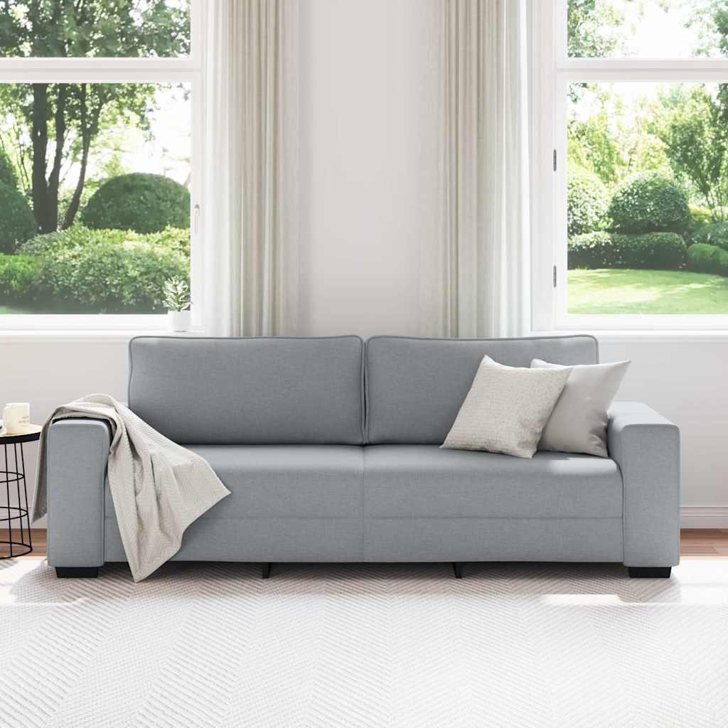 Sofá de 3 lugares 180 cm tecido cinza-claro