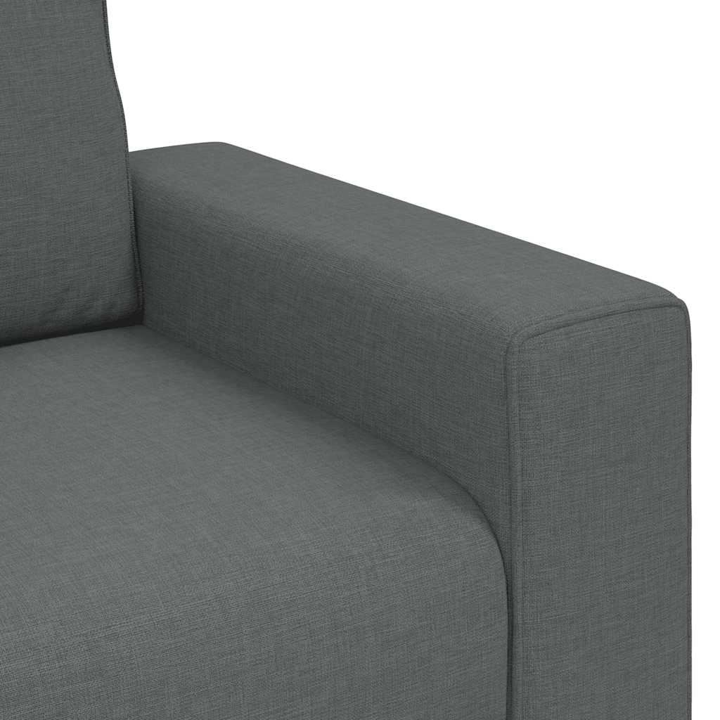 Sofá de 3 lugares 180 cm tecido cinza-escuro