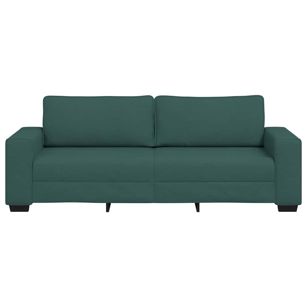 Sofá de 3 lugares 180 cm tecido verde-escuro