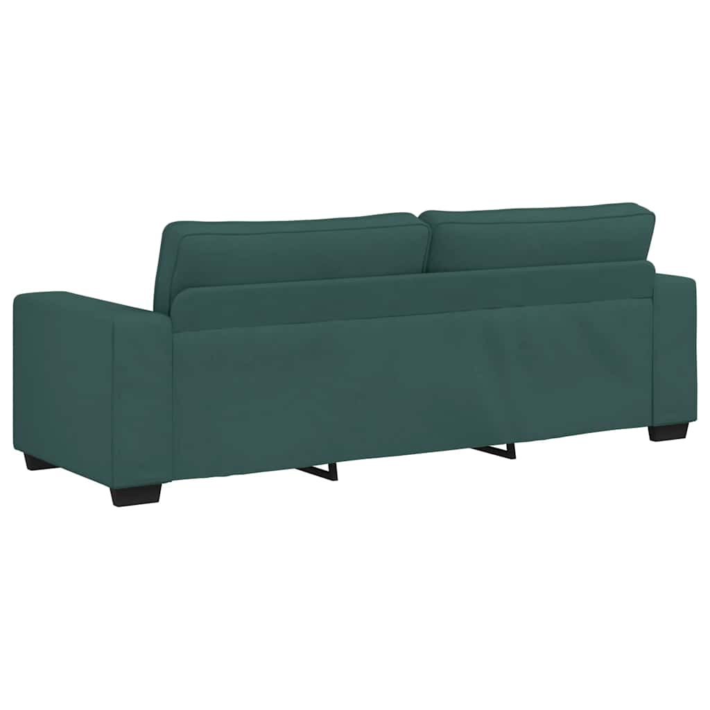 Sofá de 3 lugares 180 cm tecido verde-escuro