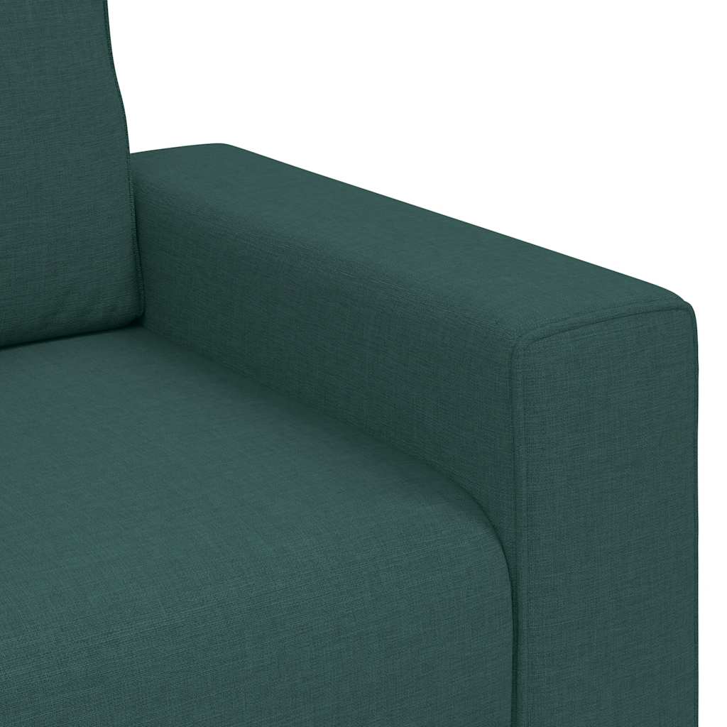 Sofá de 3 lugares 180 cm tecido verde-escuro