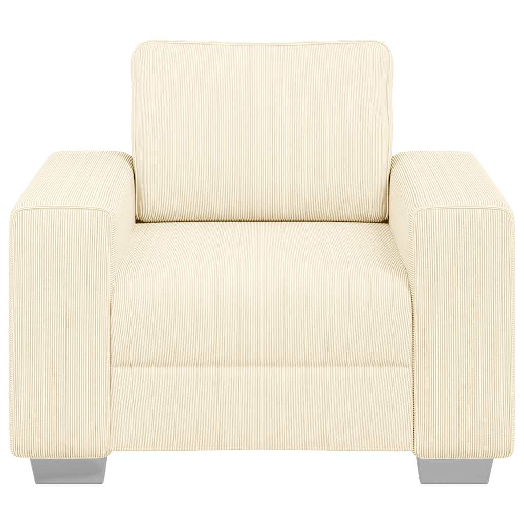 Poltrona tecido corduroy creme