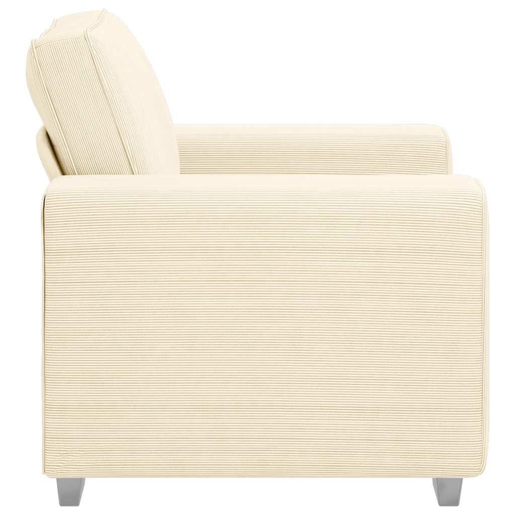 Poltrona tecido corduroy creme