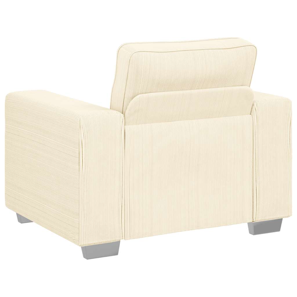 Poltrona tecido corduroy creme