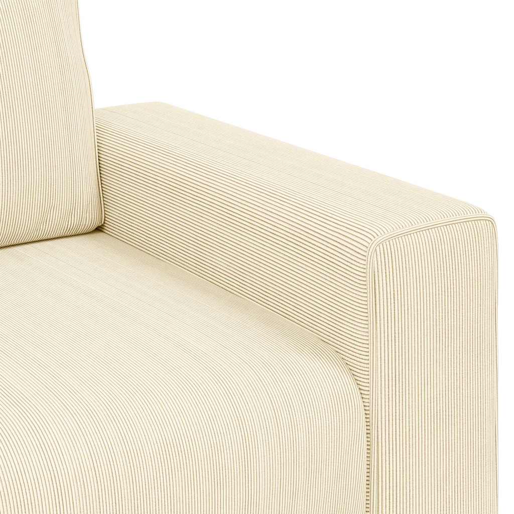 Poltrona tecido corduroy creme
