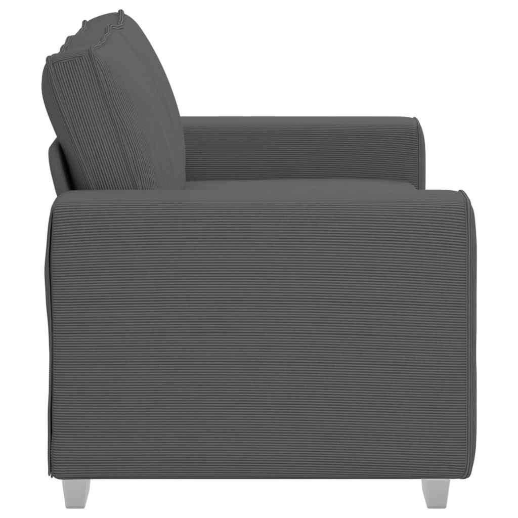 Sofá-luvas 120 cm tecido corduroy cinzento-escuro
