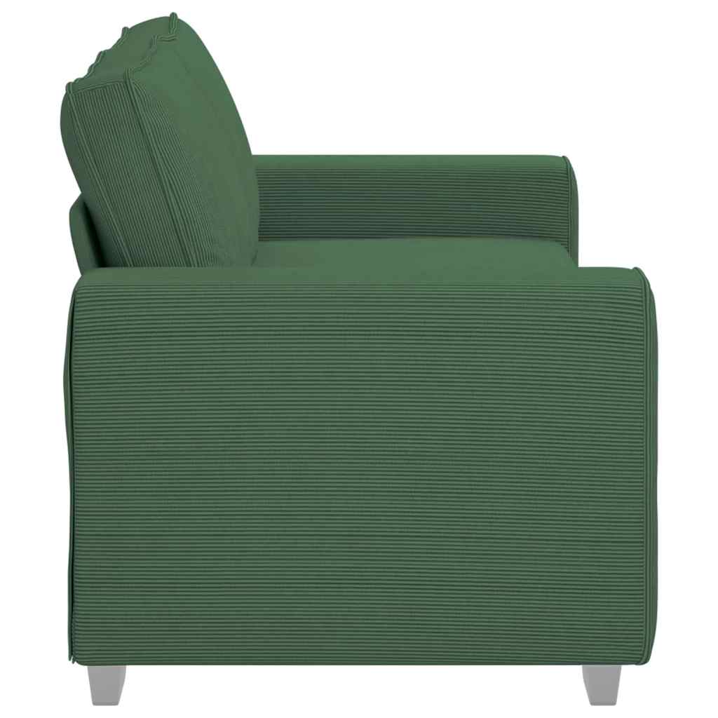 Sofá-luvas 140 cm tecido corduroy verde escuro