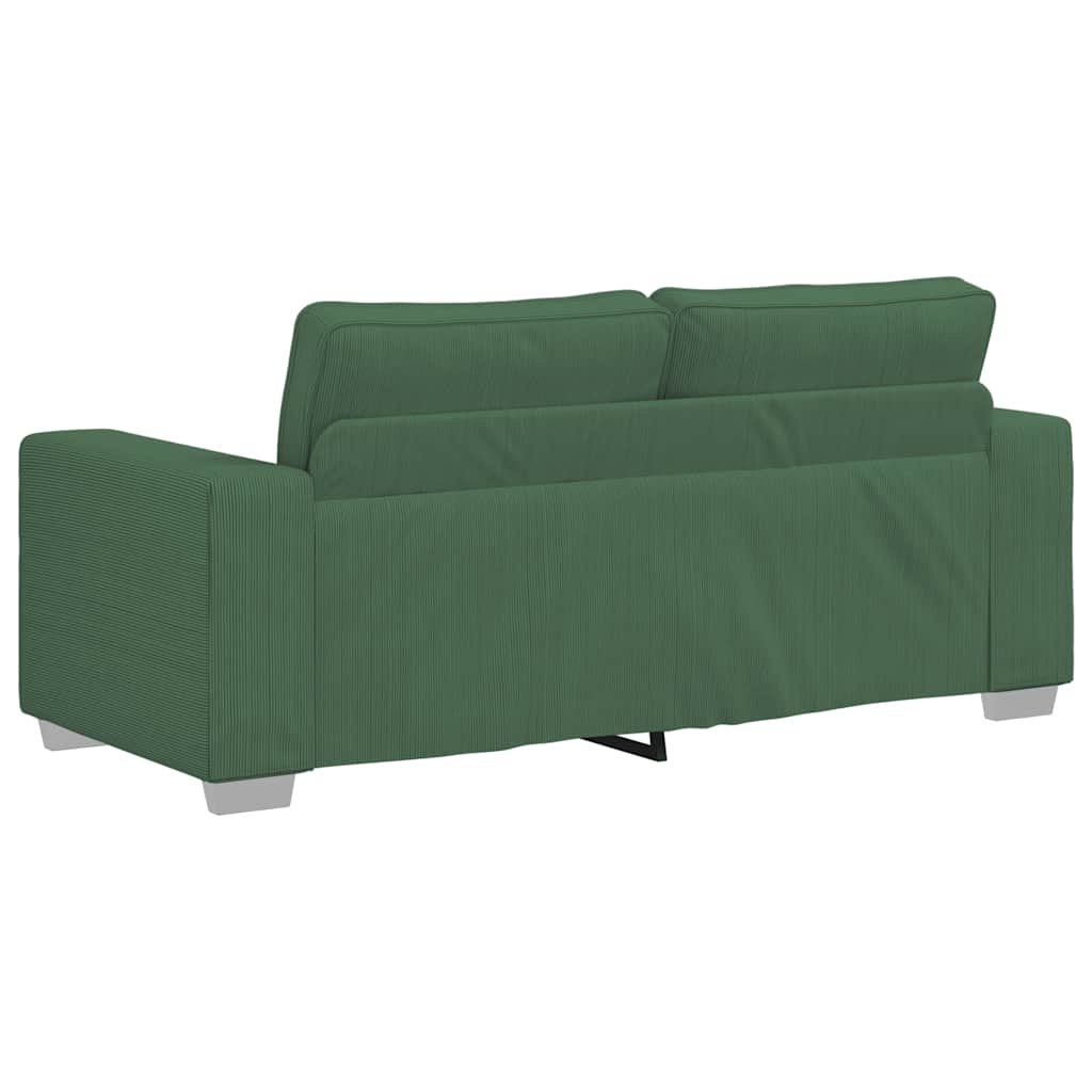 Sofá-luvas 140 cm tecido corduroy verde escuro