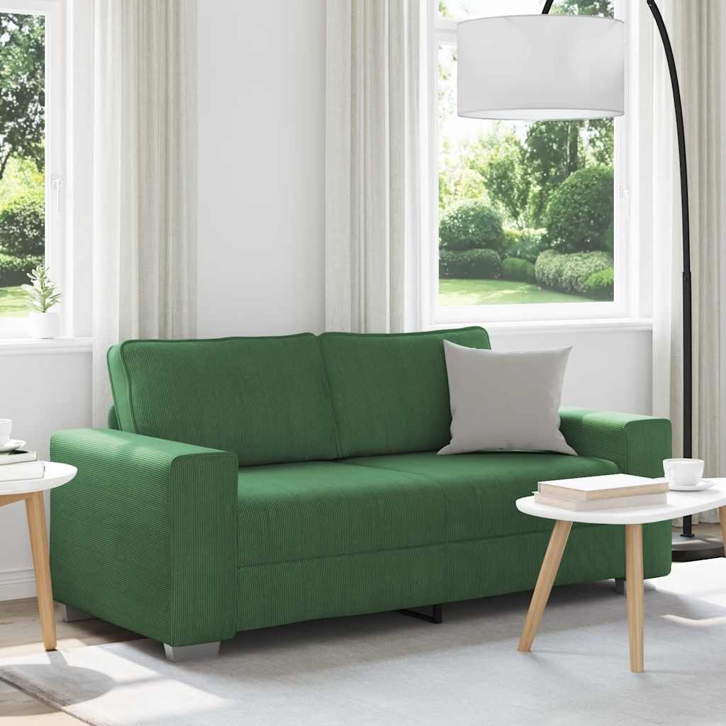 Sofá-luvas 140 cm tecido corduroy verde escuro