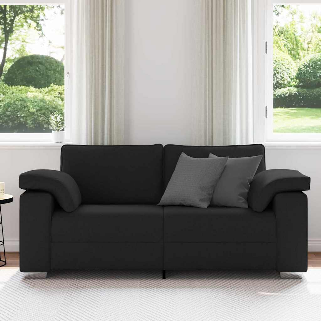 Sofá com almofada Preto 180 x 77 x 82 cm tecido
