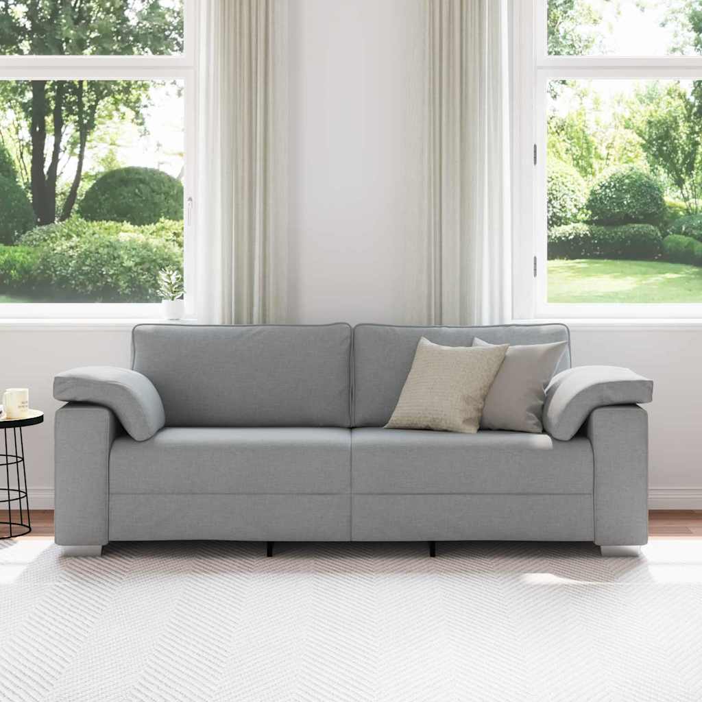 Sofá com almofada Cinzento-claro 219 x 77 x 82 cm tecido