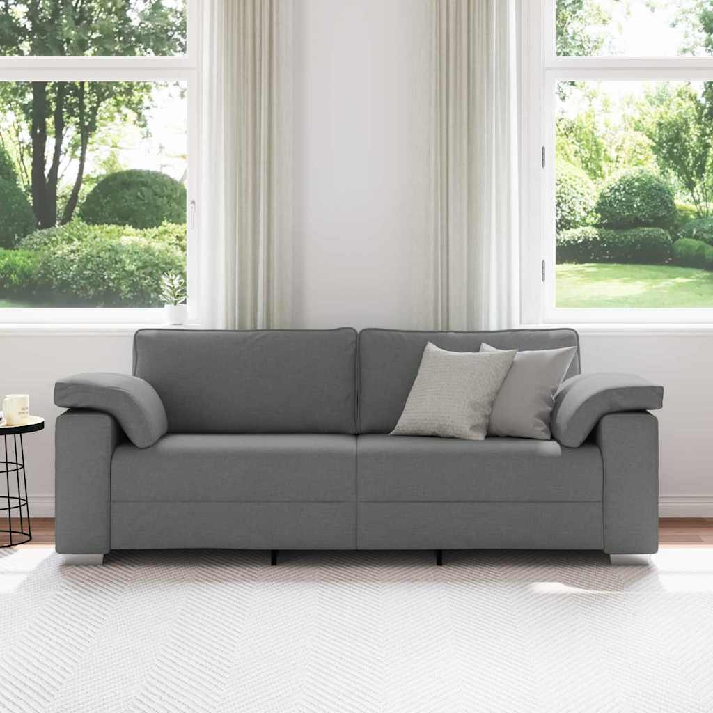 Sofá com almofada Cinzento escuro 219 x 77 x 82 cm tecido