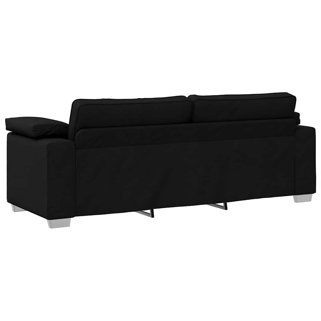 Sofá com almofada Preto 219 x 77 x 82 cm tecido