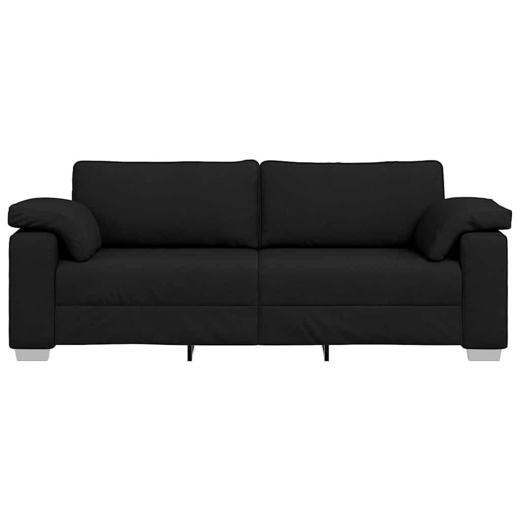 Sofá com almofada Preto 219 x 77 x 82 cm tecido