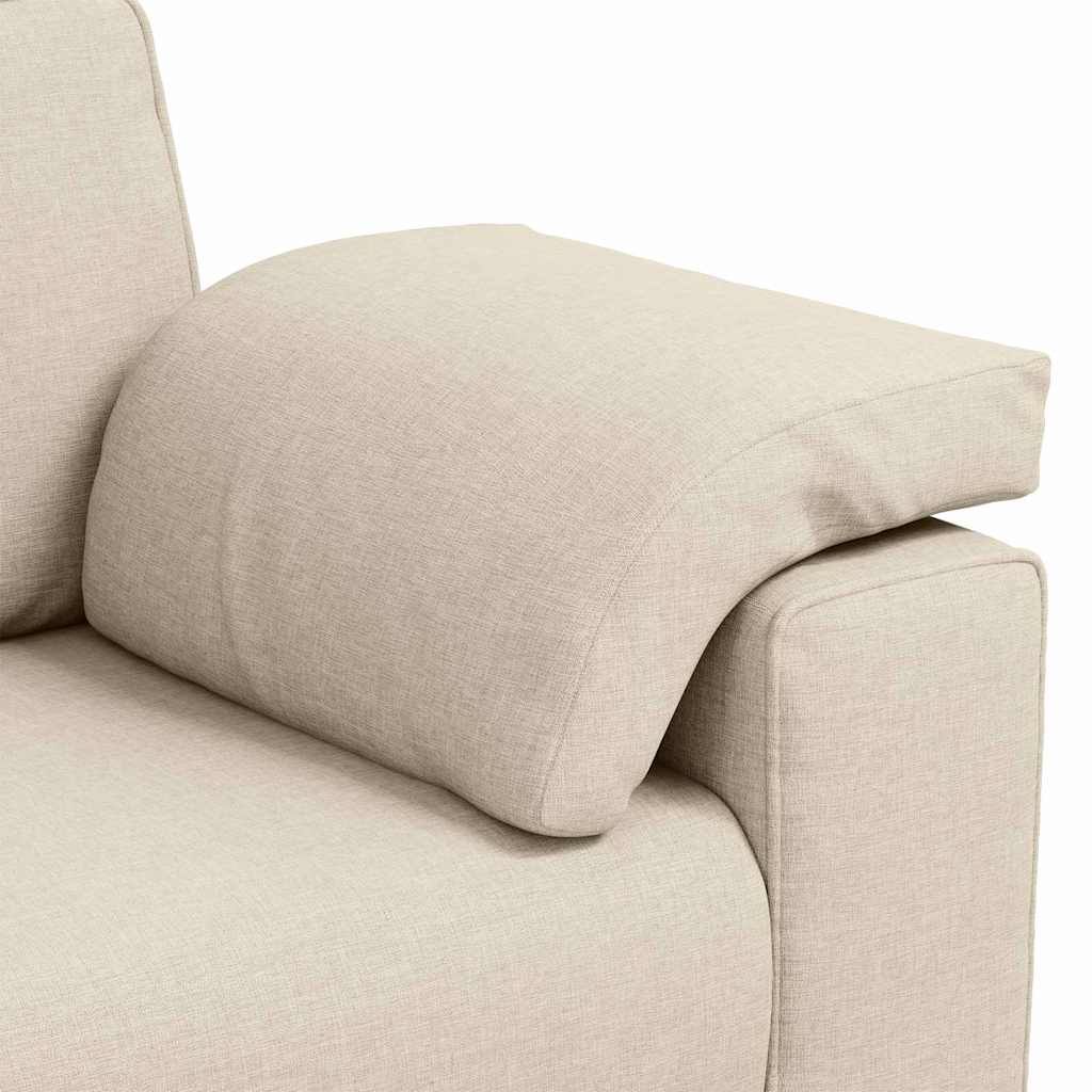 Sofá com almofada com travesseiro Bege 219 x 77 x 82 cm Linho