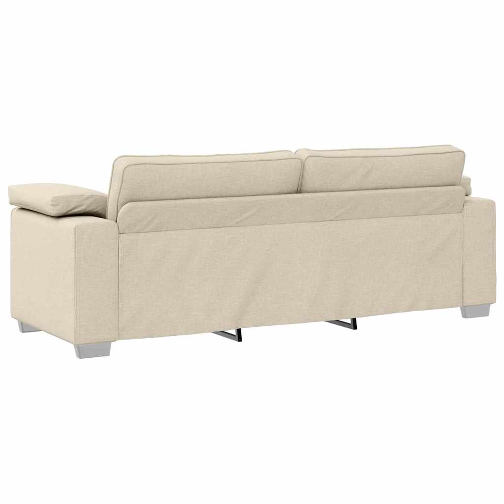 Sofá com almofada com travesseiro Bege 219 x 77 x 82 cm Linho