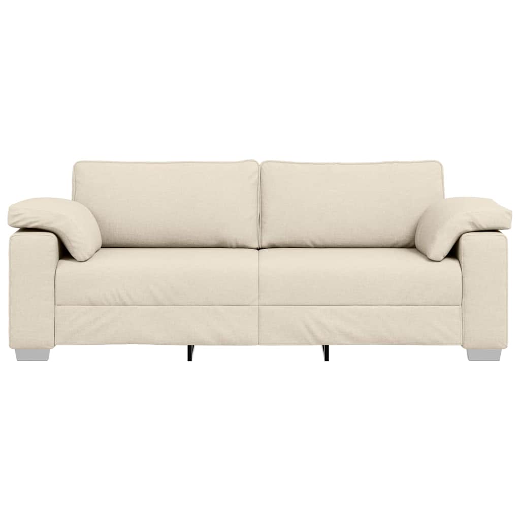 Sofá com almofada com travesseiro Bege 219 x 77 x 82 cm Linho