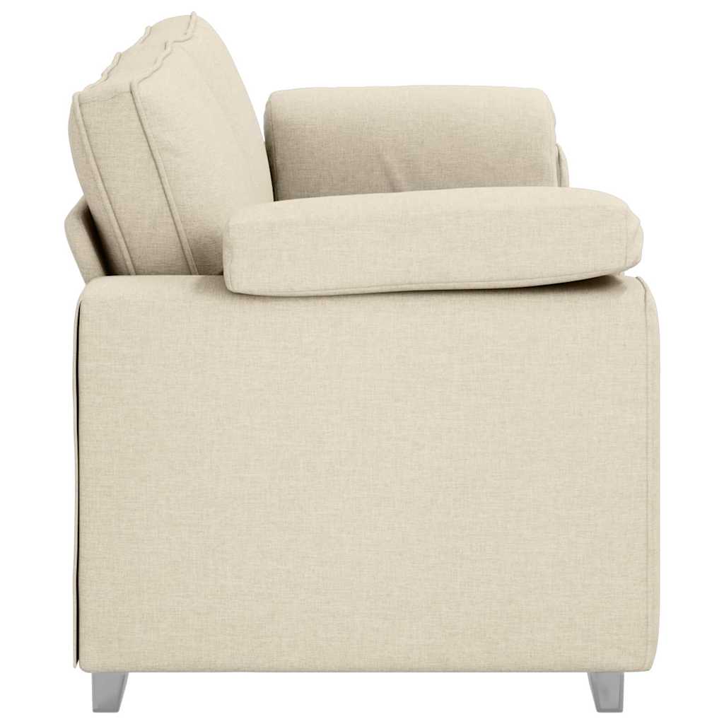 Sofá com almofada com travesseiro Bege 219 x 77 x 82 cm Linho