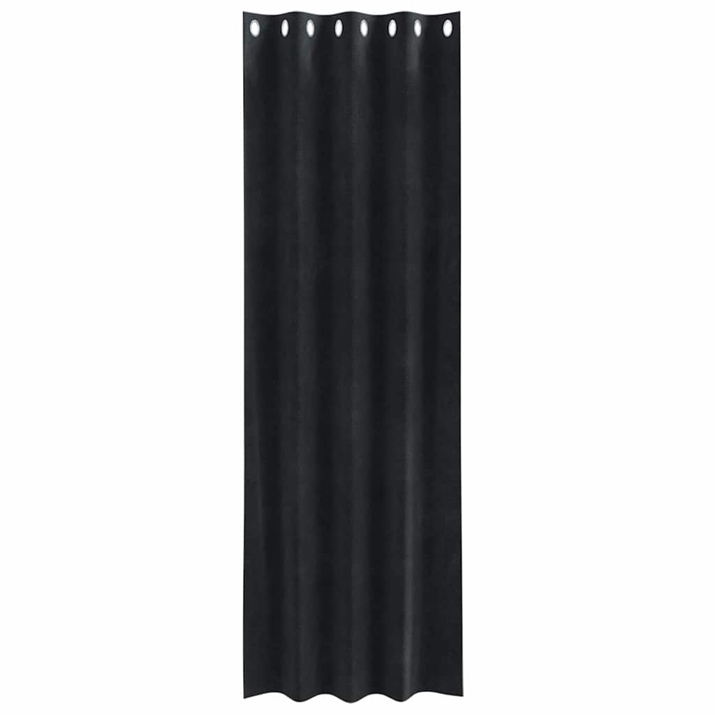 Cortinas com cortinas 2 pcs Preto 140 x 260 cm Veludo