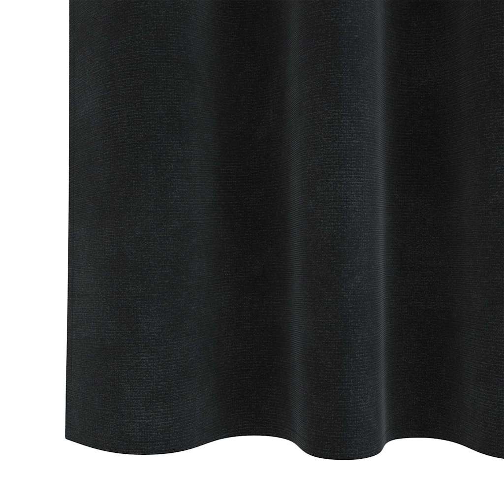 Cortinas com cortinas 2 pcs Preto 140 x 225 cm Veludo