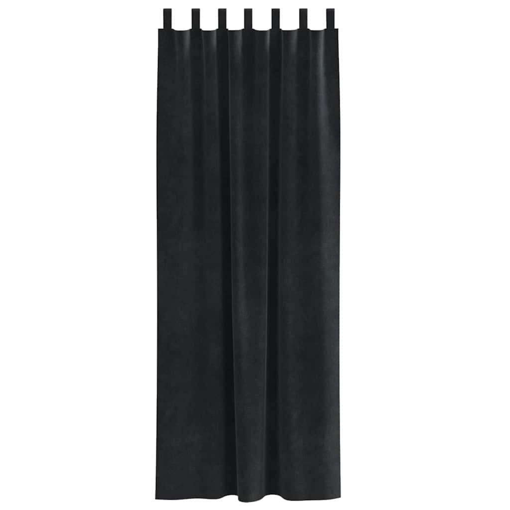 Cortinas com cortinas 2 pcs Preto 140 x 225 cm Veludo