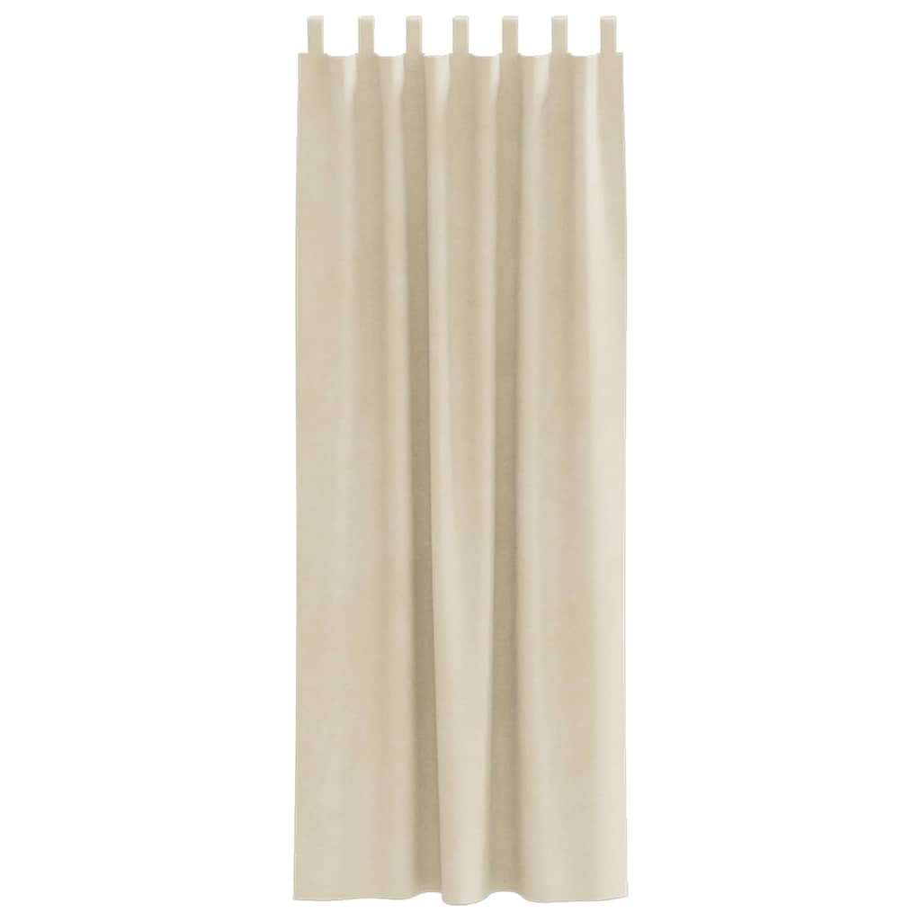 Cortinas com cortinas 2 pcs Creme 140 x 225 cm Veludo