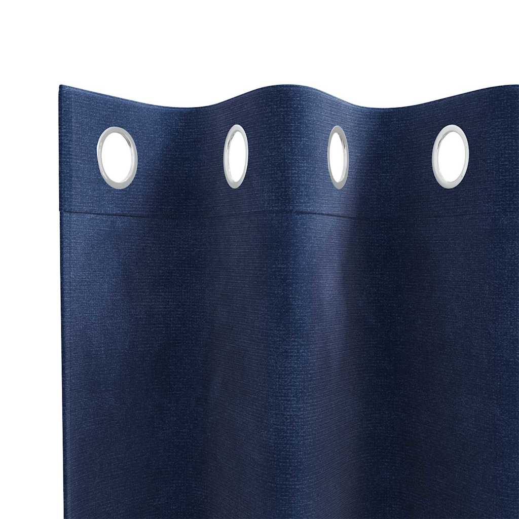 Cortinas com cortinas 2 pcs Azul escuro 140 x 260 cm Veludo