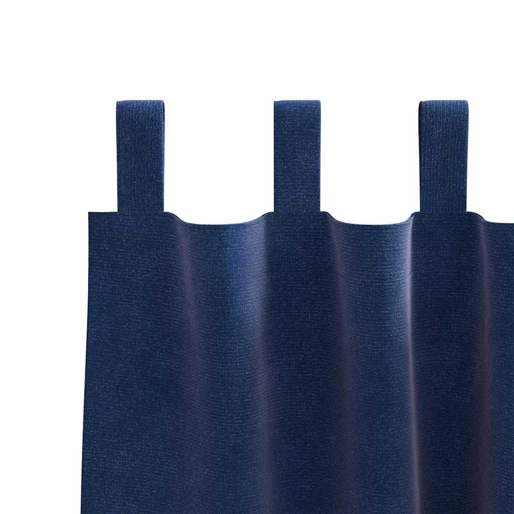 Cortinas com cortinas 2 pcs Azul Escuro 140 x 175 cm Veludo