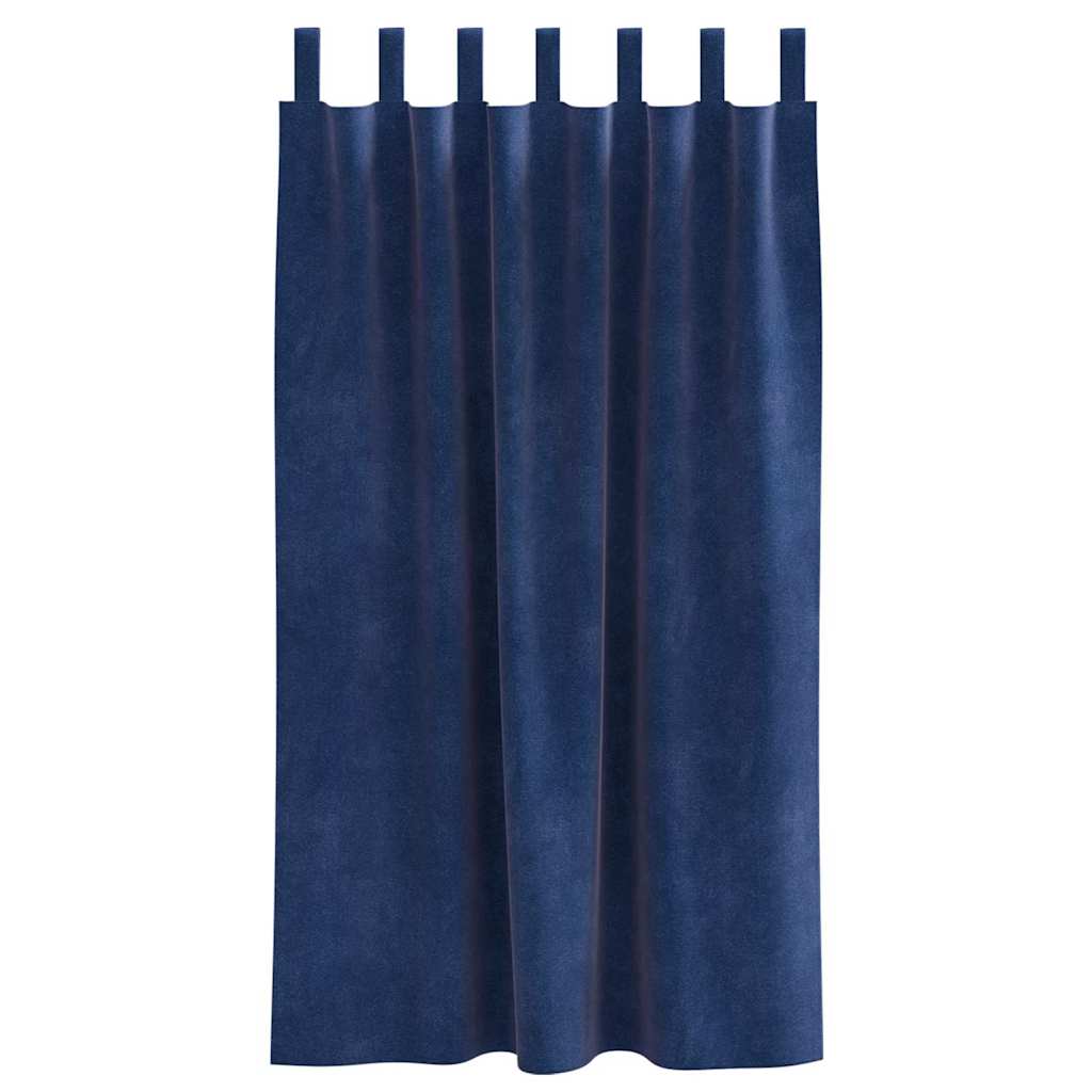 Cortinas com cortinas 2 pcs Azul Escuro 140 x 175 cm Veludo