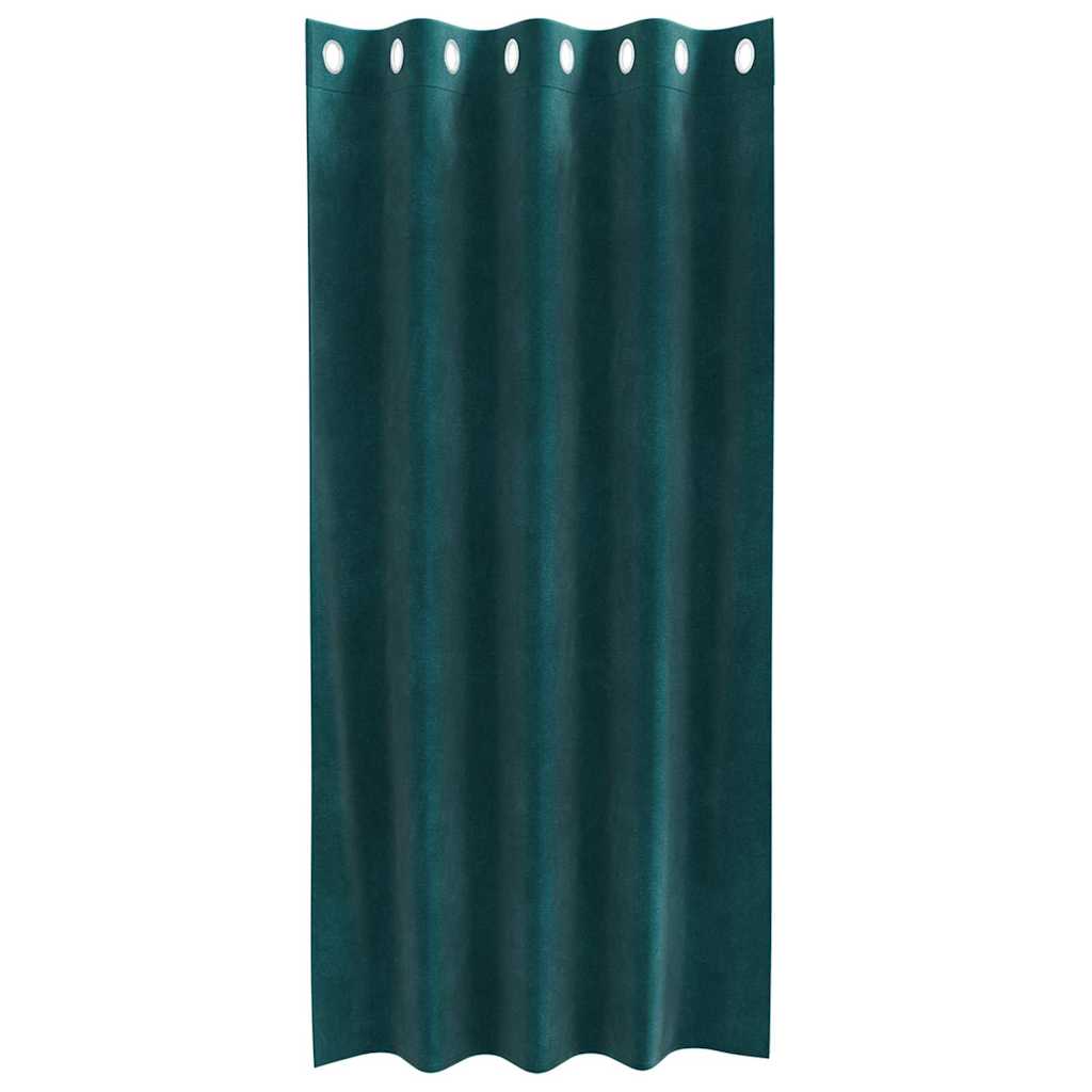 Cortinas com cortinas 2 pcs Verde Escuro 140 x 175 cm Veludo