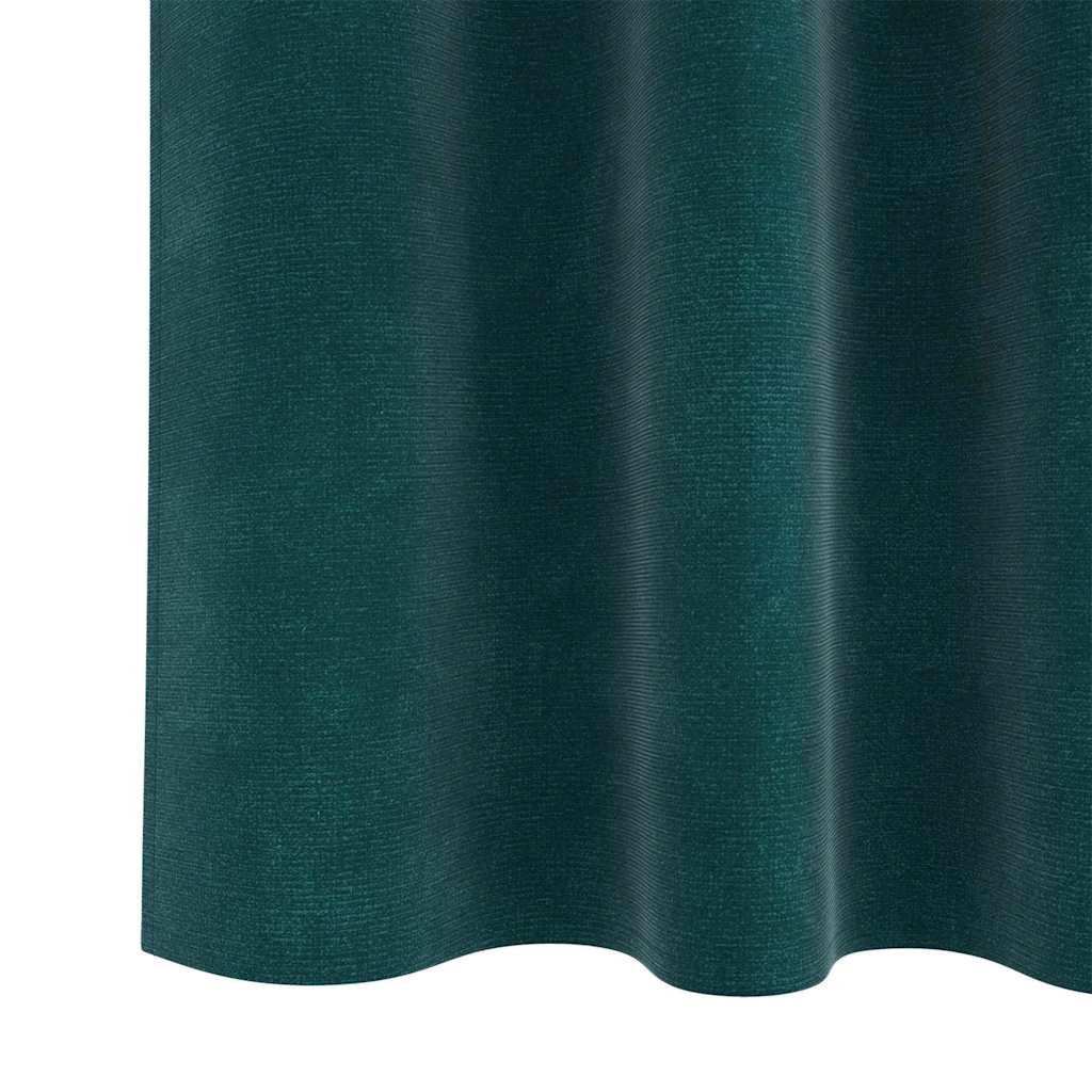 Cortinas com cortinas 2 pcs Verde-escuro 140 x 225 cm Veludo