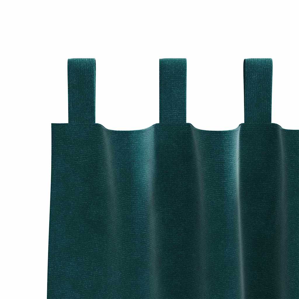 Cortinas com cortinas 2 pcs Verde Escuro 140 x 140 cm Veludo