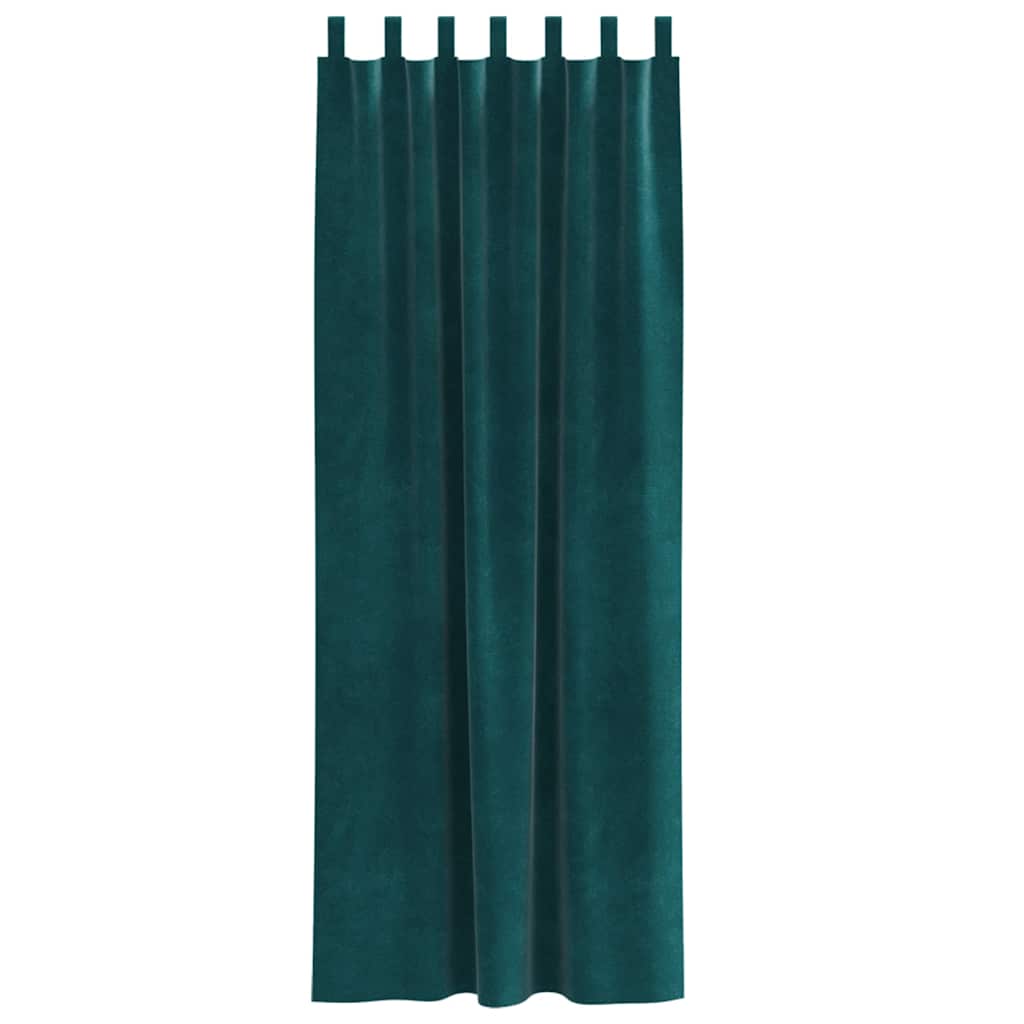 Cortinas com cortinas 2 pcs Verde-escuro 140 x 260 cm Veludo