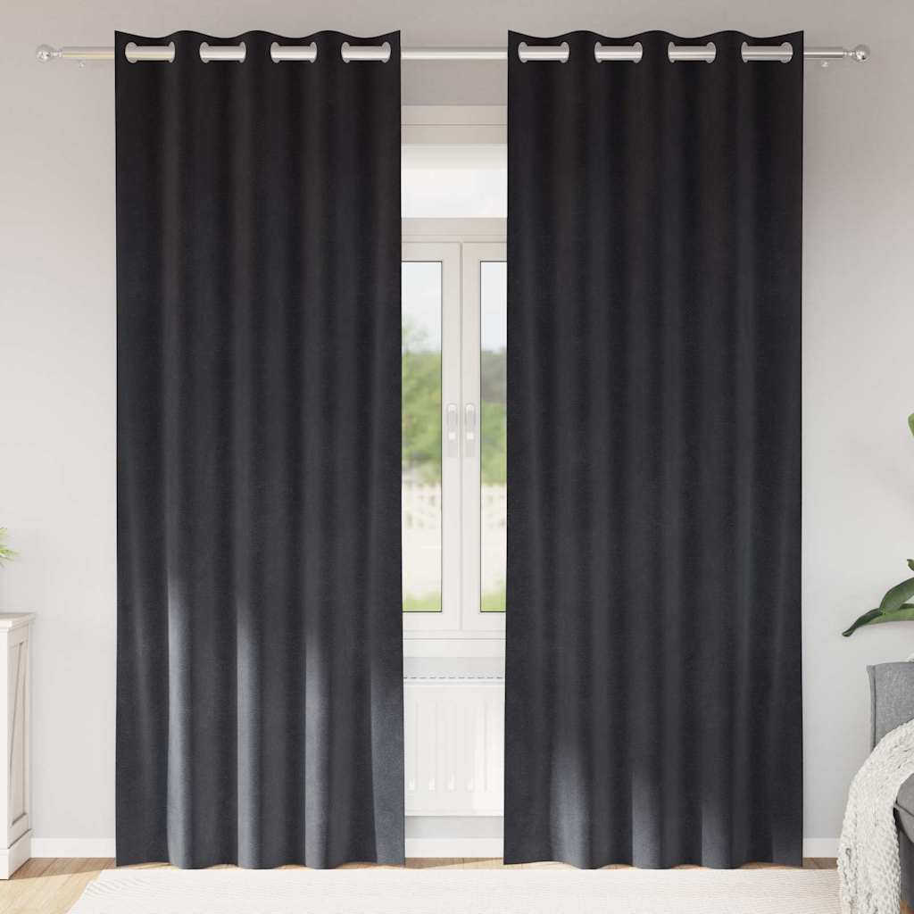 Cortinas com cortinas 2 pcs Cinzento escuro 140 x 260 cm Veludo