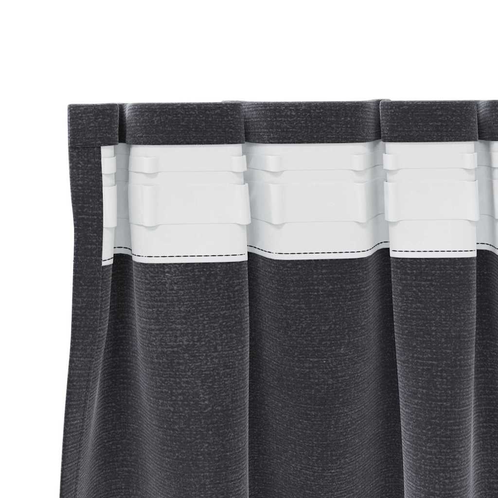 Cortinas com cortinas 2 pcs Cinzento escuro 140 x 140 cm Veludo
