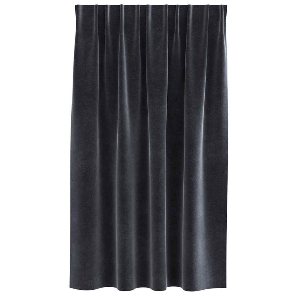 Cortinas com cortinas 2 pcs Cinzento escuro 140 x 140 cm Veludo