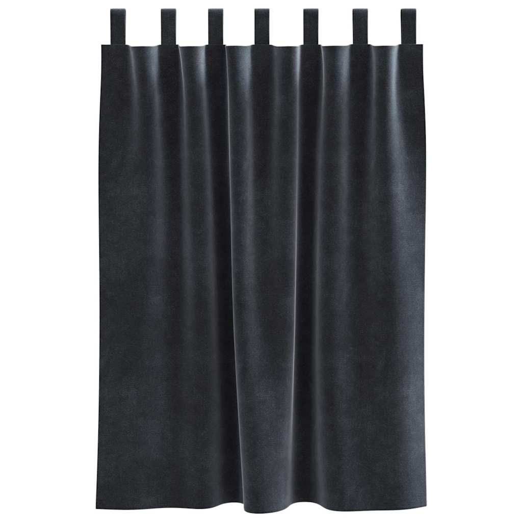 Cortinas com cortinas 2 pcs Cinza Escuro 140 x 140 cm Veludo