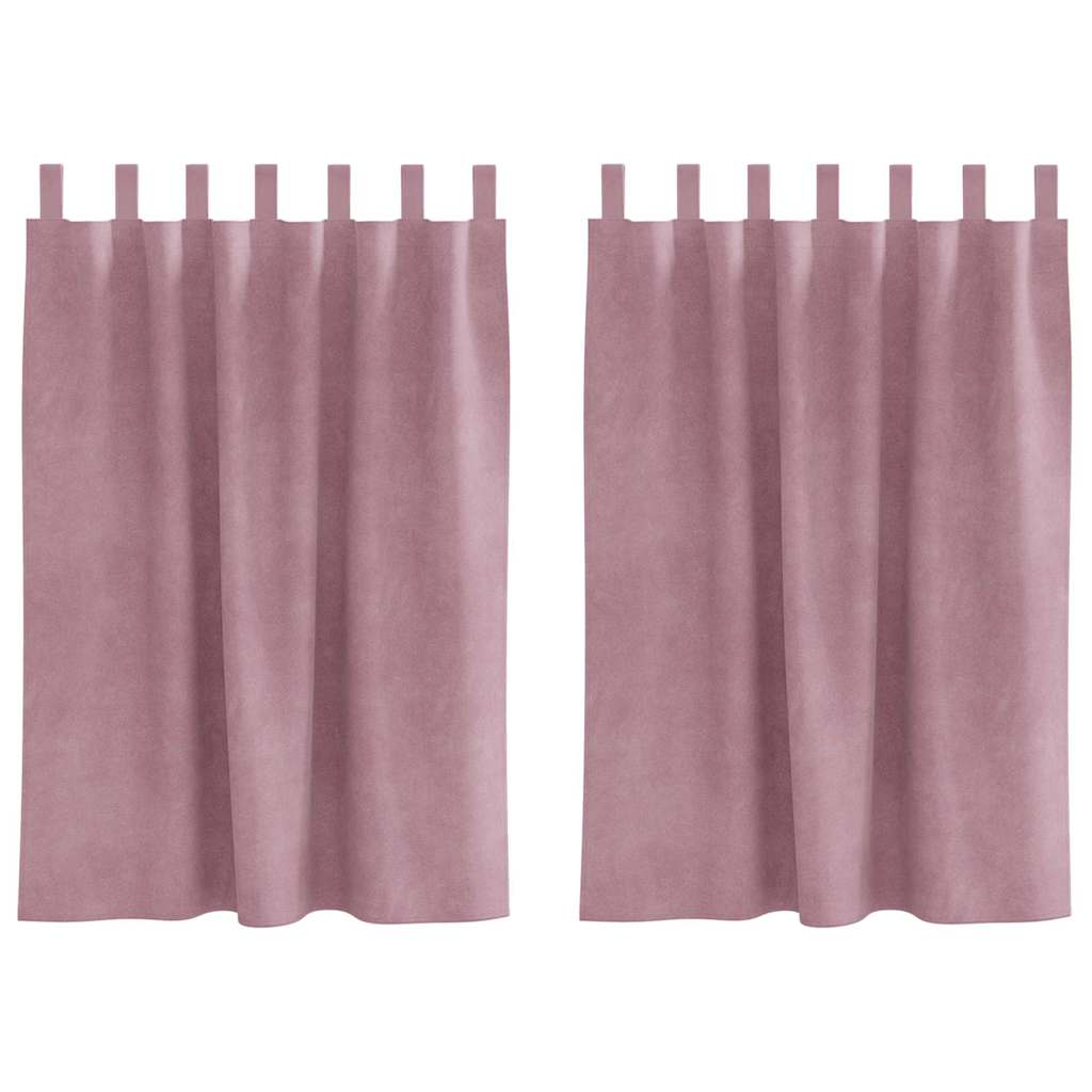 Cortinas com cortinas 2 pcs Rosa escura 140 x 140 cm Veludo