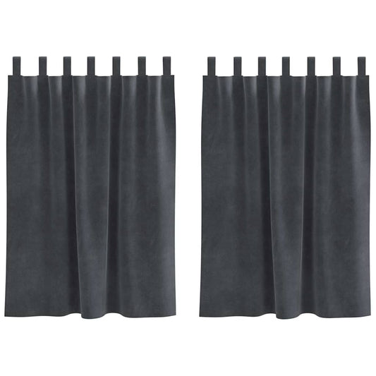 Cortinas opacas 2 pcs Cinzento-claro 140 x 140 cm Veludo