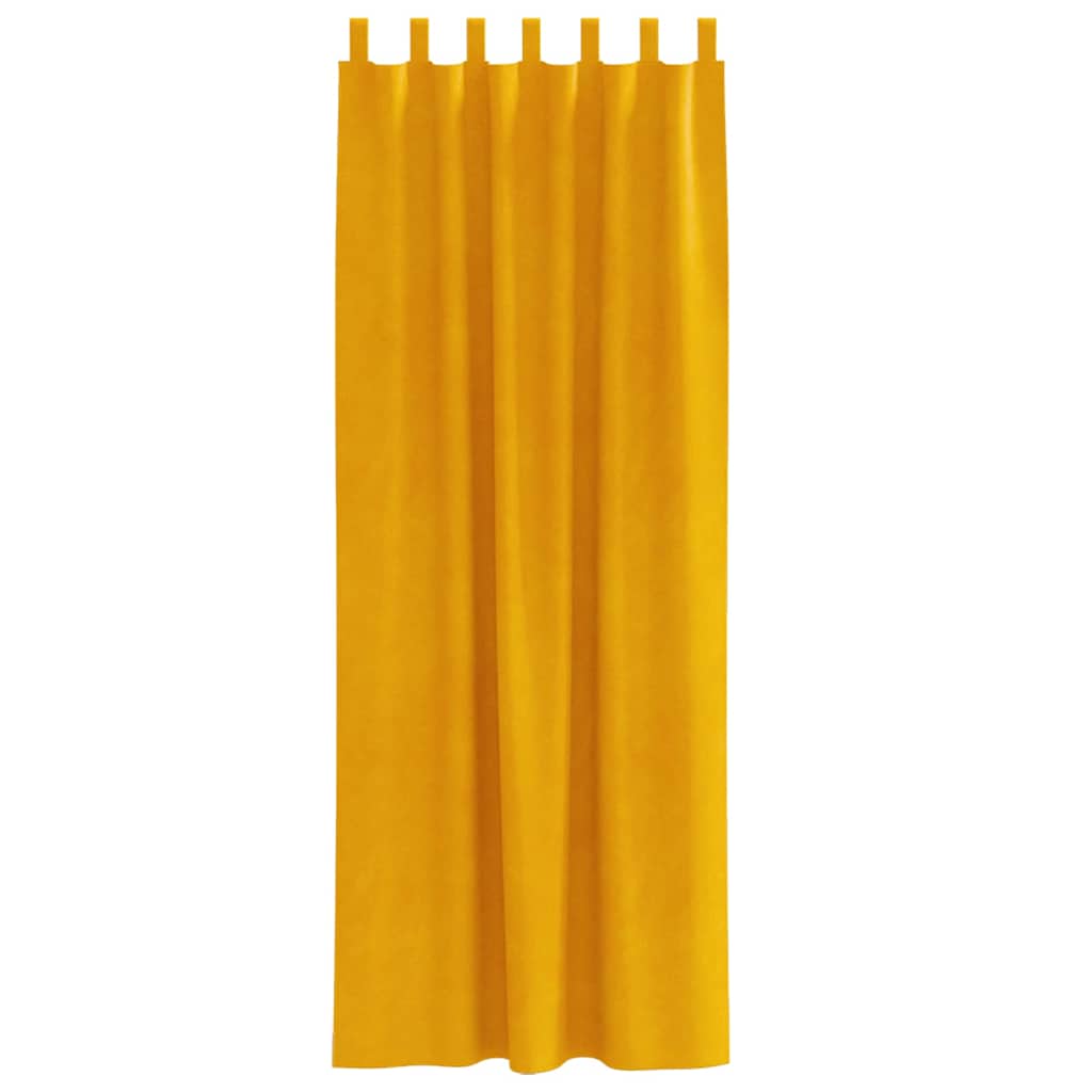 Cortinas 2 pcs amarelo mostarda 140 x 225 cm Veludo