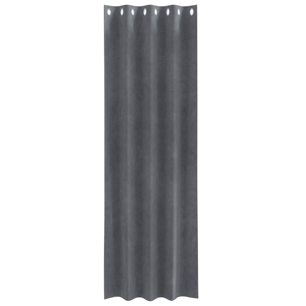 Cortinas com cortinas 2 pcs Cinzento-claro 140 x 225 cm Veludo