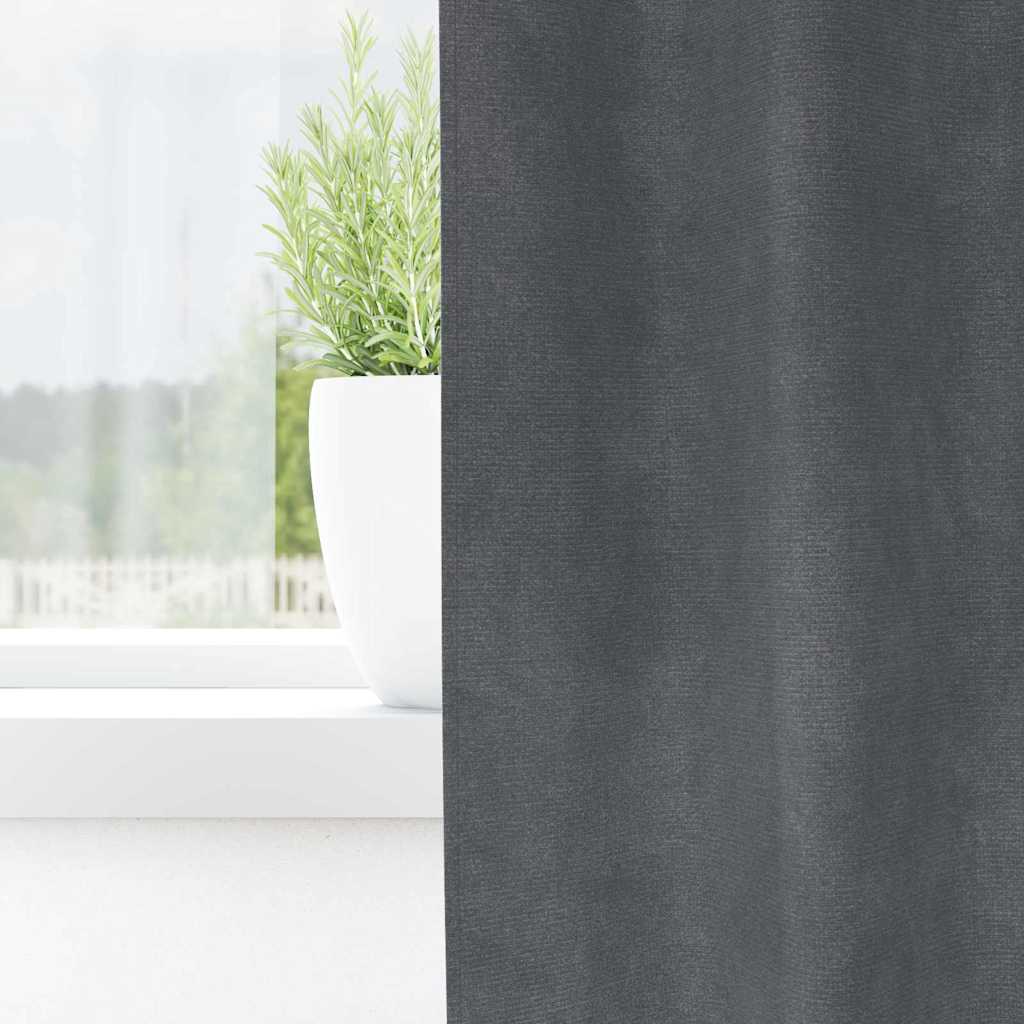 Cortinas com cortinas 2 pcs Cinzento-claro 140 x 175 cm Veludo