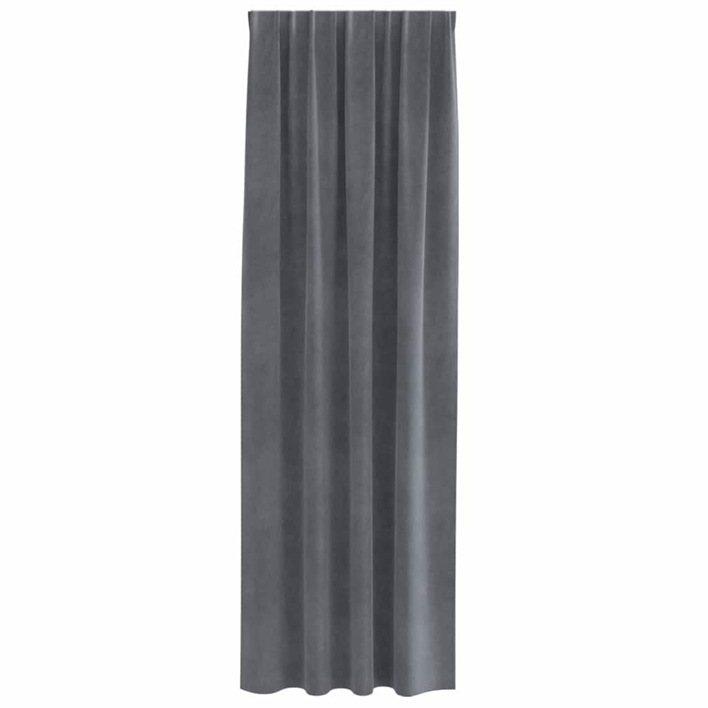 Cortinas com cortinas 2 pcs Cinzento-claro 140 x 225 cm Veludo