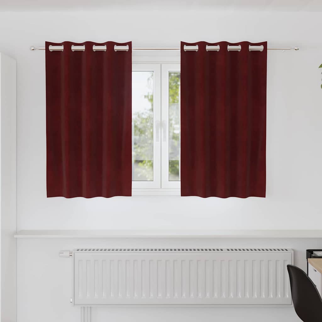 Cortinas com cortinas 2 pcs vermelho tinto 140 x 140 cm Veludo