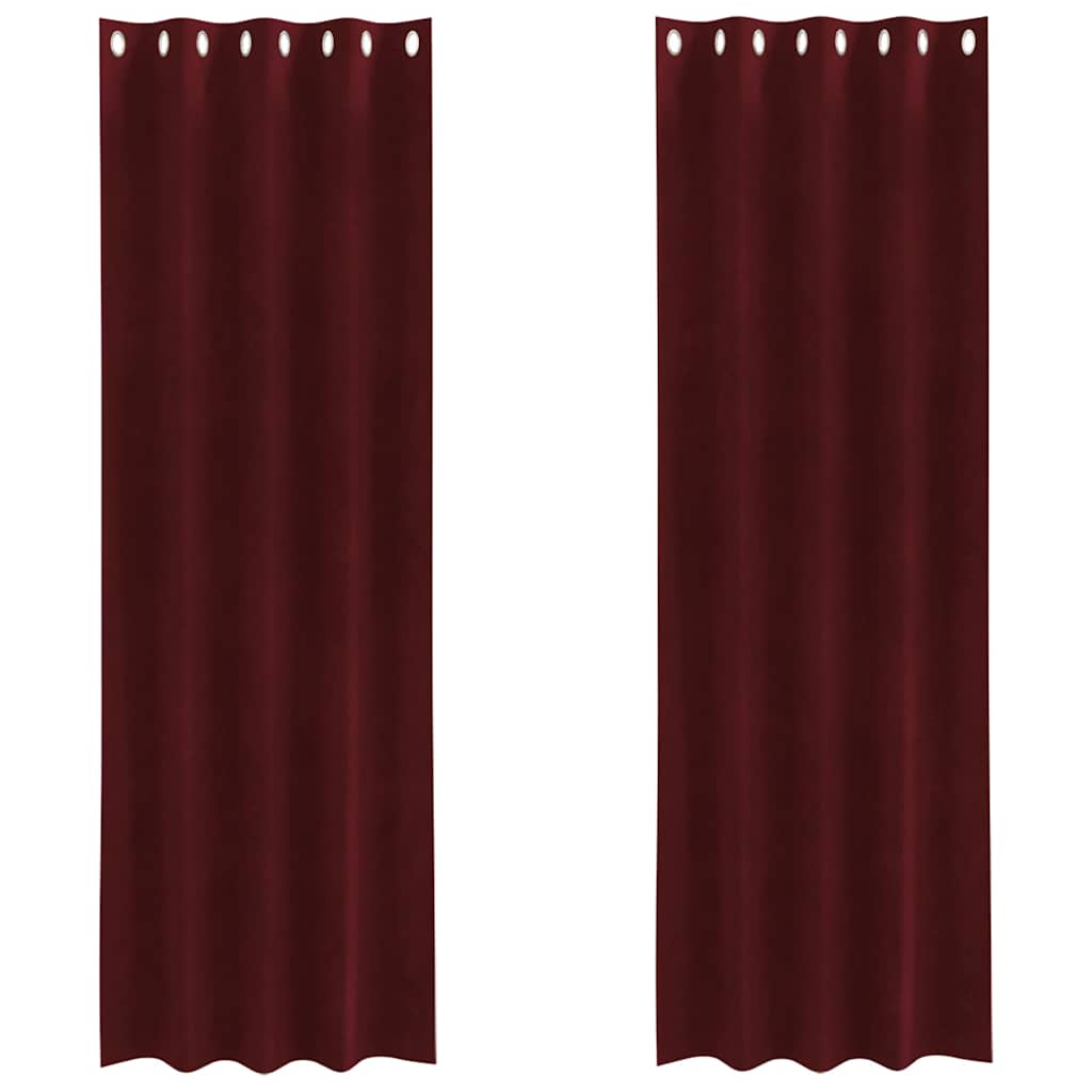 Cortinas com cortinas 2 pcs vermelho tinto 140 x 225 cm Veludo