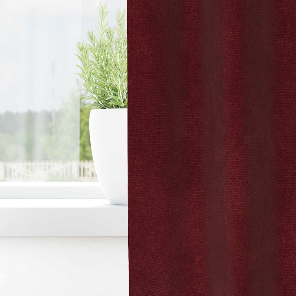 Cortinas com cortinas 2 pcs vermelho tinto 140 x 245 cm Veludo