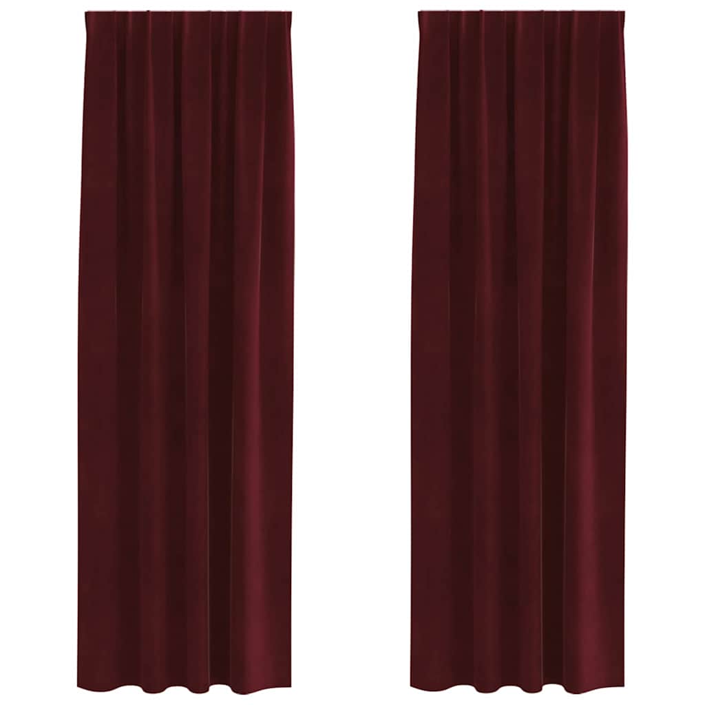 Cortinas com cortinas 2 pcs vermelho tinto 140 x 245 cm Veludo