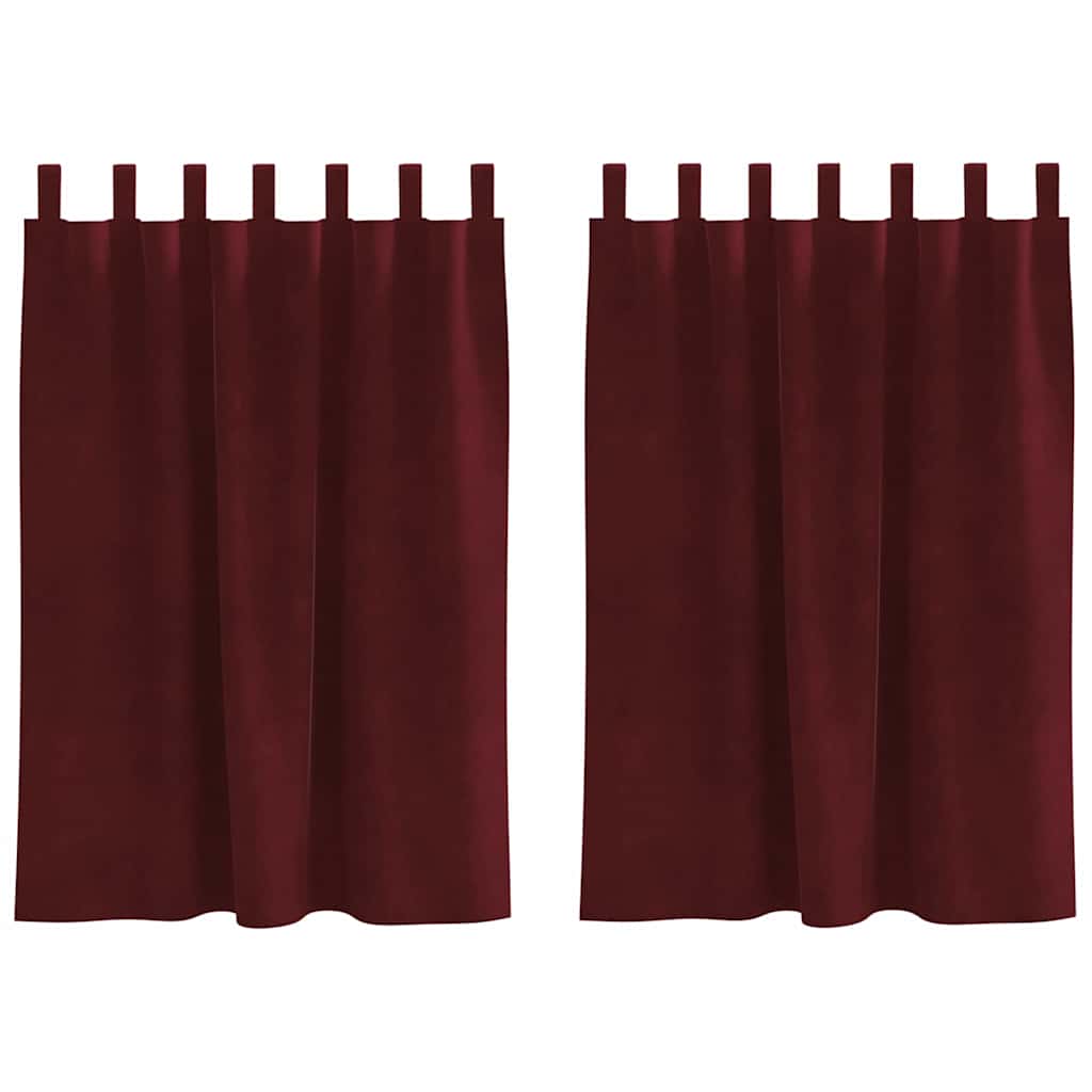 Cortinas com cortinas 2 pcs vermelho tinto 140 x 140 cm Veludo