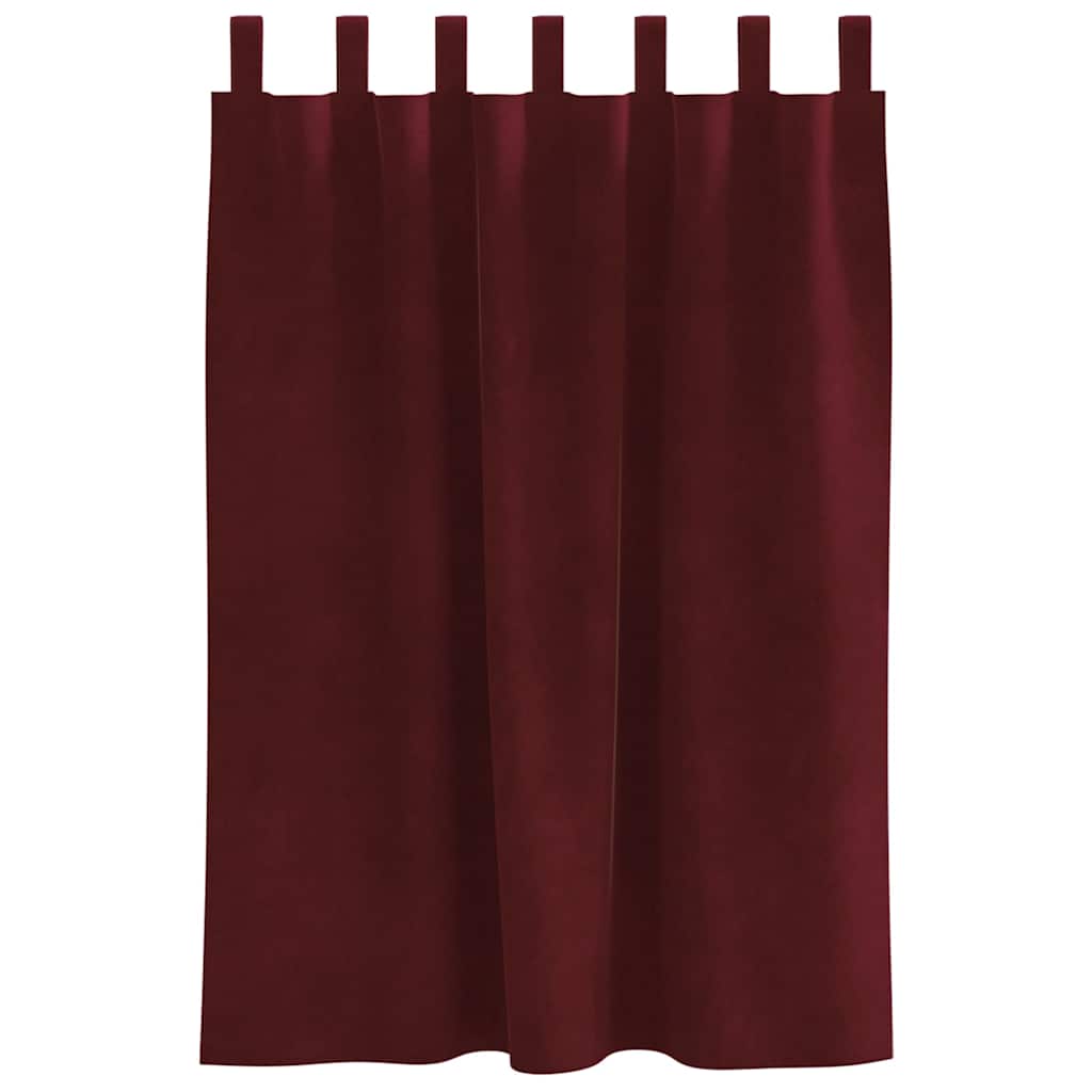 Cortinas com cortinas 2 pcs vermelho tinto 140 x 140 cm Veludo