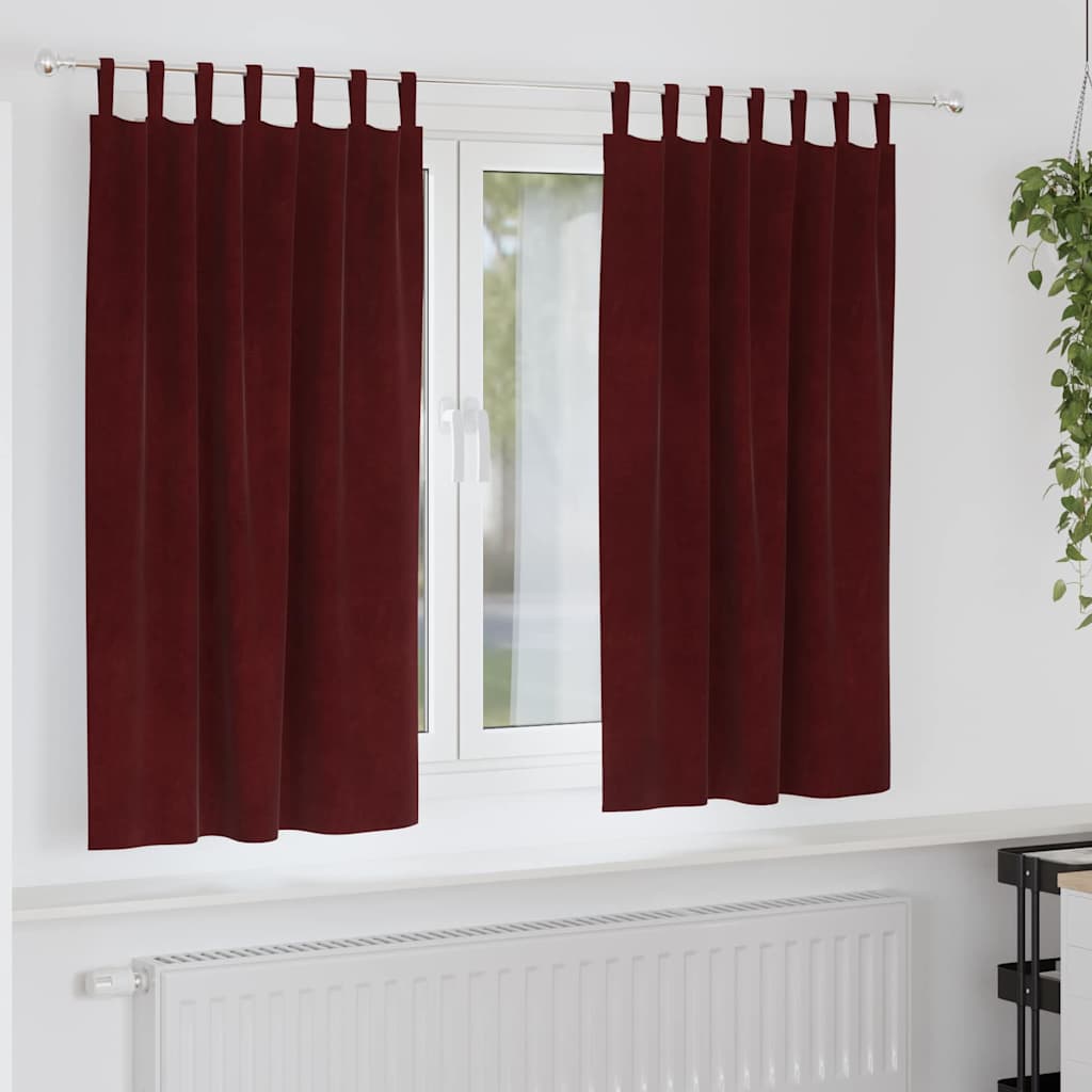 Cortinas com cortinas 2 pcs vermelho tinto 140 x 175 cm Veludo